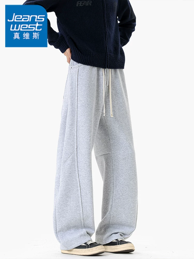 Quần thể thao ống rộng kiểu Mỹ của Jeanswest dành cho nam, mùa xuân thu, quần dài thể thao đa năng, rộng rãi, cao cấp.