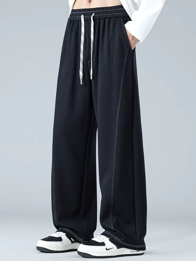 Quần thể thao dệt kim kiểu Mỹ của Jeanswest dành cho nam, mùa xuân hè, thương hiệu thời trang cao cấp, quần dài ống rộng dáng suông.
