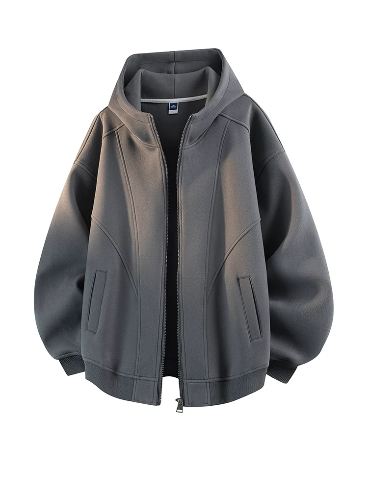 Áo khoác có mũ trùm đầu cao cấp phong cách Mỹ của Jeanswest dành cho nam, thương hiệu thời trang cao cấp mùa đông, lót lông cừu và dày dặn, áo khoác ngoài cá tính, phong cách thường ngày.