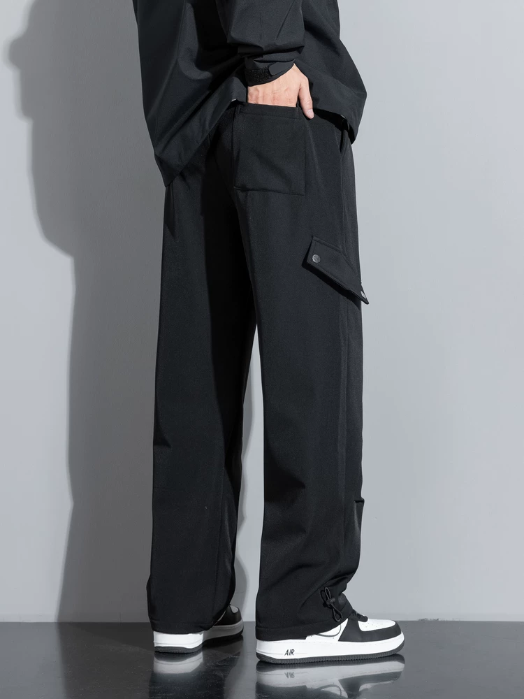 Quần công sở ống đứng đơn giản mùa thu đông của Jeanswest dành cho nam, quần thể thao ống rộng có lót lông cừu rộng rãi.