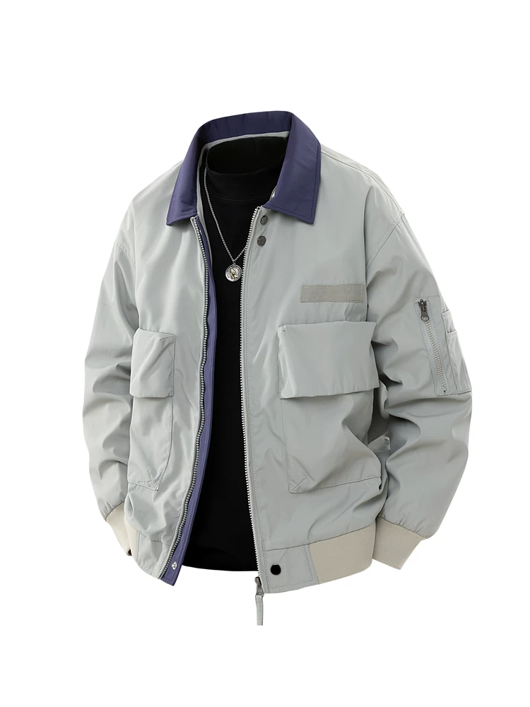 Áo khoác nam phối màu mới của Jeanswest, chống gió, chống nước, dáng rộng, ấm áp, thích hợp cho mùa xuân và mùa thu.