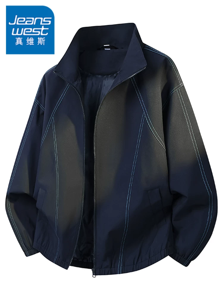 Áo khoác phi công cổ đứng thời trang phong cách Mỹ mới của Jeanswest 2026 dành cho nam, áo khoác gió rộng rãi, thoải mái, chống gió cho mùa xuân và mùa thu.