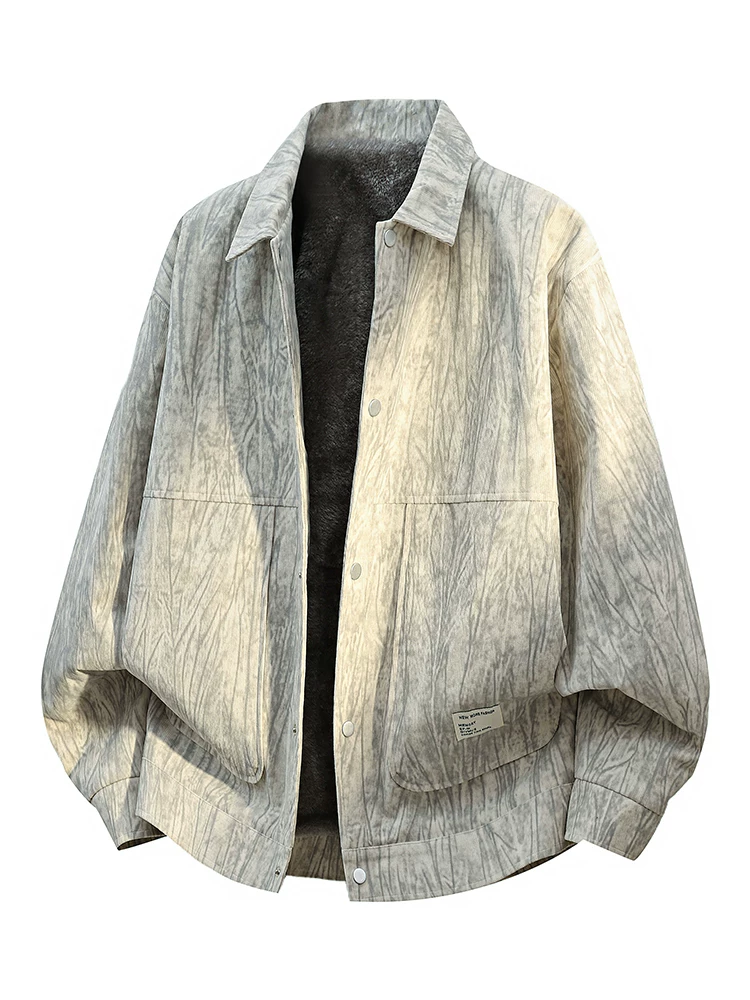 Áo khoác nam chất liệu corduroy phong cách Mỹ của thương hiệu Jeanswest, mẫu mới xuân thu 2026, áo khoác lót lông thời trang.