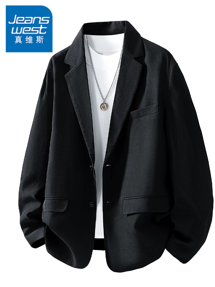 Áo khoác vest cao cấp Jeanswest dành cho nam, thương hiệu thời trang xuân hè, áo khoác màu đen phong cách đi làm thoải mái, rộng rãi.