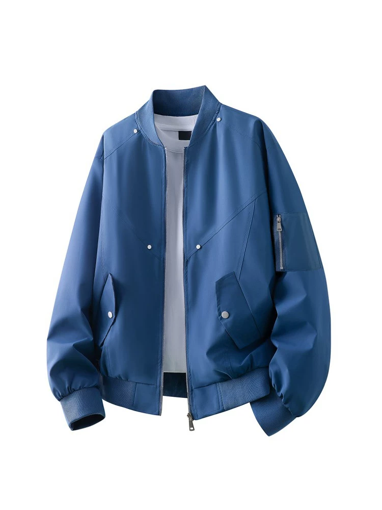 Áo khoác thường ngày cổ bóng chày kiểu Mỹ của Jeanswest dành cho nam, mùa xuân và mùa thu, thương hiệu thời thượng cao cấp, áo khoác ngoài rộng rãi, cá tính và sành điệu.