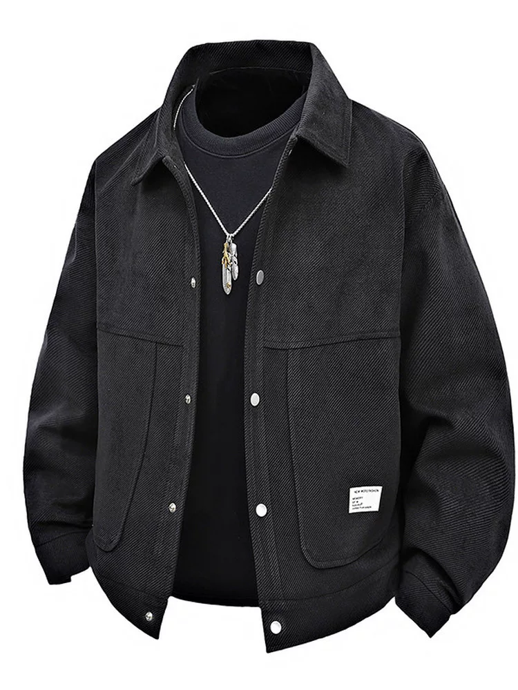 Áo khoác nam Jeanswest kiểu Mỹ thời thượng, dáng rộng, cổ trụ, mùa xuân thu 2025, đa năng, phong cách casual, size lớn.