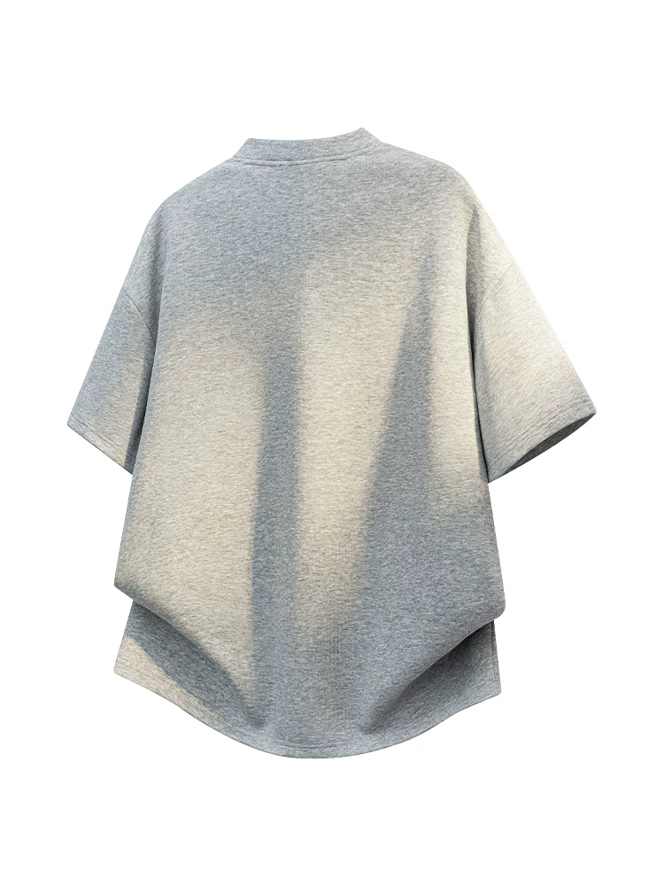 Áo thun nam Jeanswest kiểu Mỹ thời thượng, nửa khóa kéo, thoáng khí, dáng rộng mùa hè, chất liệu cao cấp, vải lụa đá mềm mại, tay ngắn.