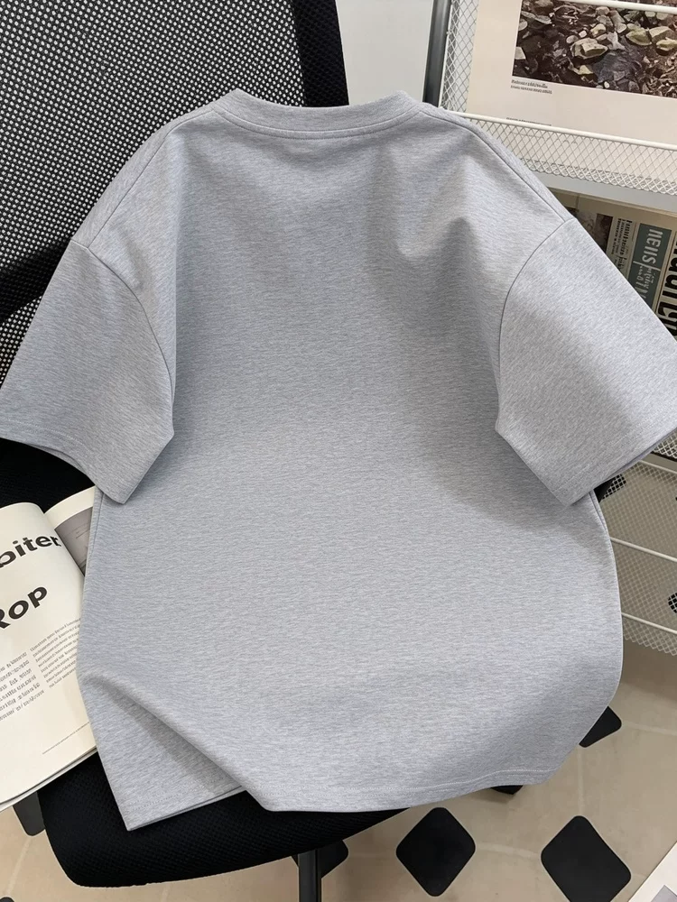 Áo thun cổ tròn dáng rộng nửa khóa kéo kiểu Mỹ của Jeanswest dành cho nam, thương hiệu thời trang cao cấp mùa hè, tay ngắn thoáng mát và thoáng khí.