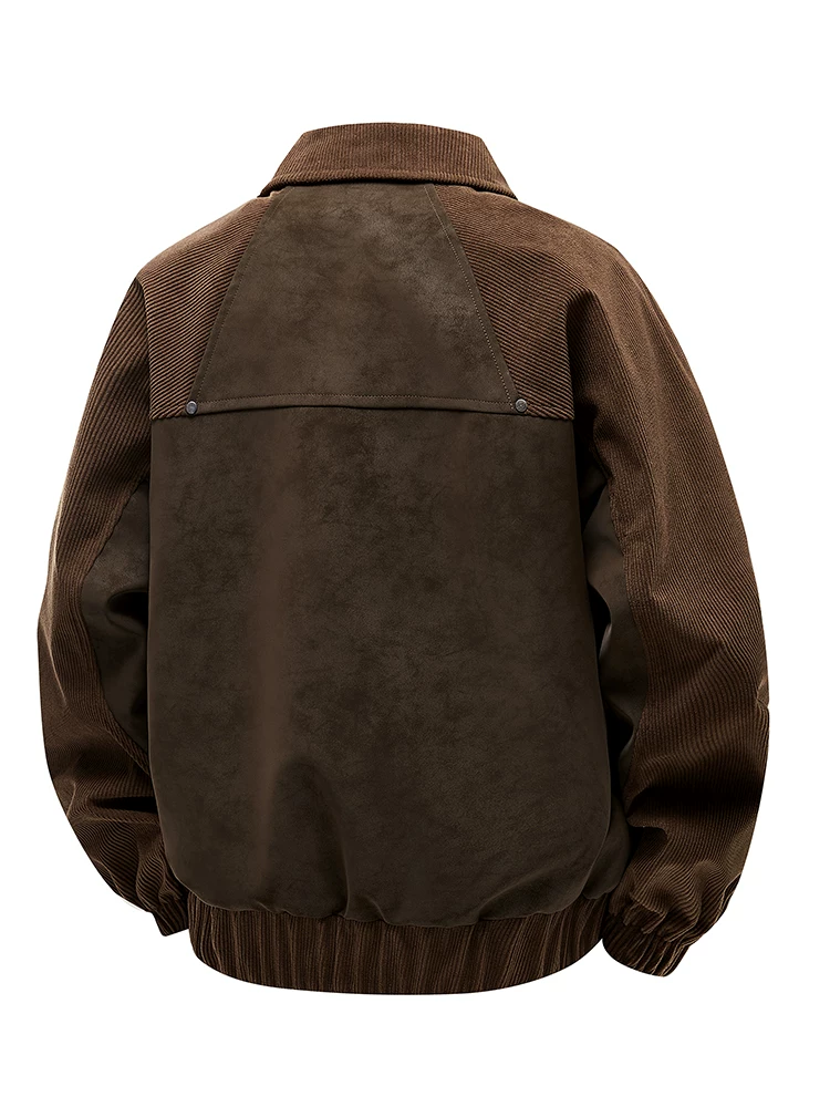 Áo khoác da phối vải nhung Jeanswest dành cho nam, Xuân Thu 2026, kiểu dáng thời thượng mới, phong cách cao cấp, thương hiệu nổi tiếng.