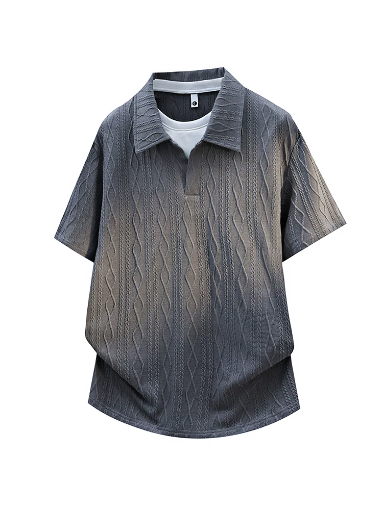 Áo thun nam Jeanswest kiểu Mỹ giả hai lớp, chất liệu jacquard cao cấp, dáng rộng, thời trang, thoáng khí, tay ngắn mùa hè.