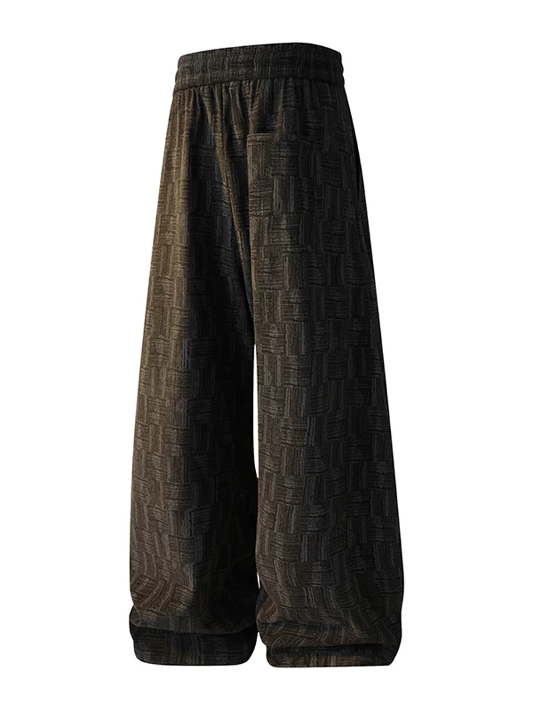 Quần âu kẻ caro nhỏ Jeanswest dành cho nam, kiểu dáng mới thu đông, lót lông cừu, dáng rộng, ấm áp, quần dài đa năng.