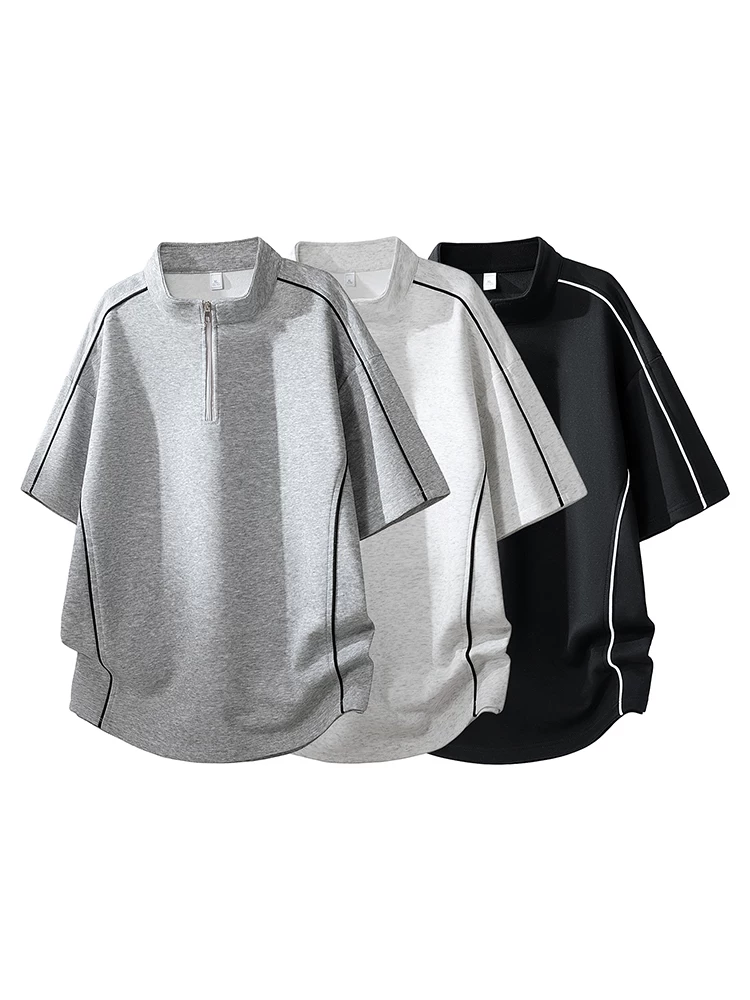Áo thun nam tay lửng cổ tròn kiểu Mỹ của Jeanswest, áo thun dáng rộng thoáng khí, hợp thời trang mùa xuân hè.