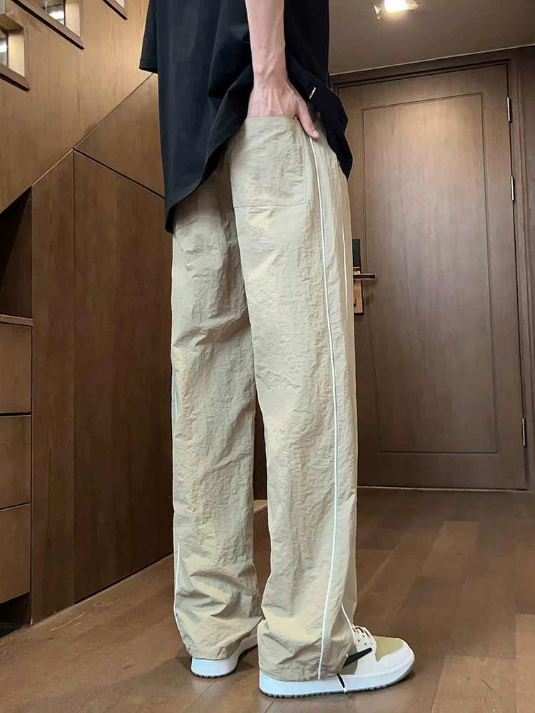 Quần jeanswest nam mùa hè vải lụa mỏng mới kiểu dáng thẳng rộng phong cách Mỹ quần thường ngày