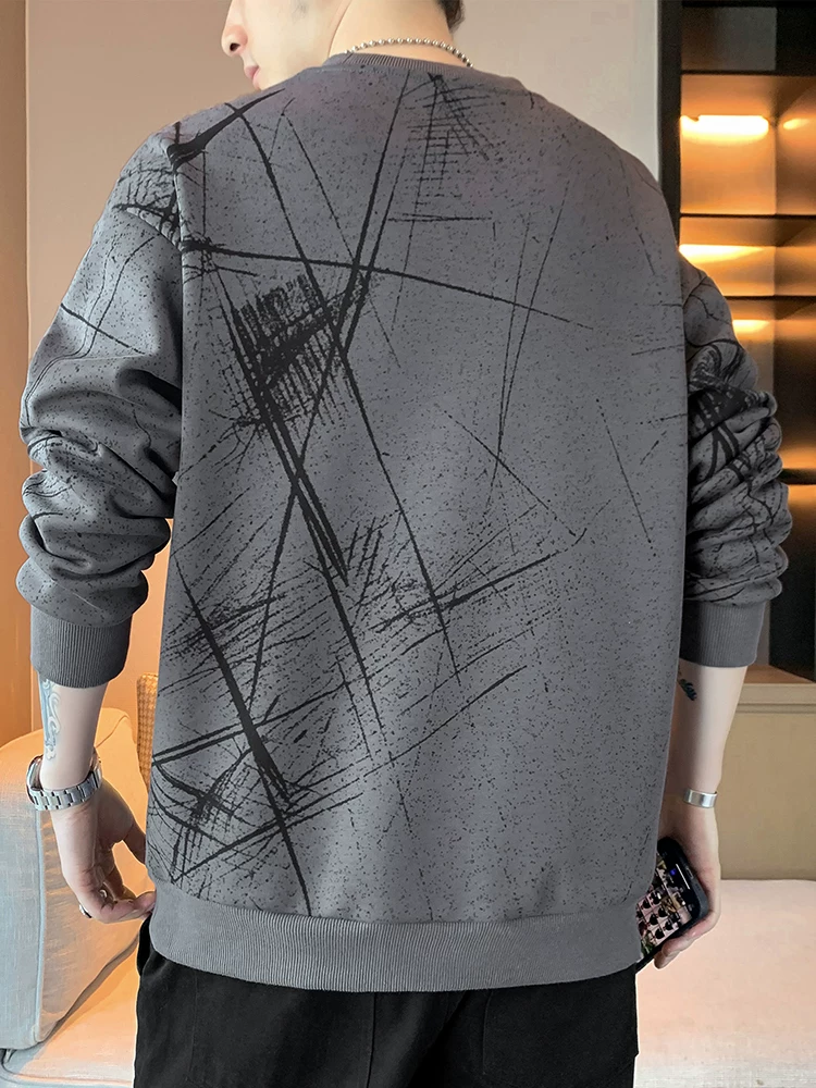 Áo nỉ cổ tròn dày dặn kiểu Mỹ của Jeanswest dành cho nam, áo thun cơ bản đa năng phong cách thường ngày mùa xuân, áo thun dài tay sành điệu dành cho thanh thiếu niên.