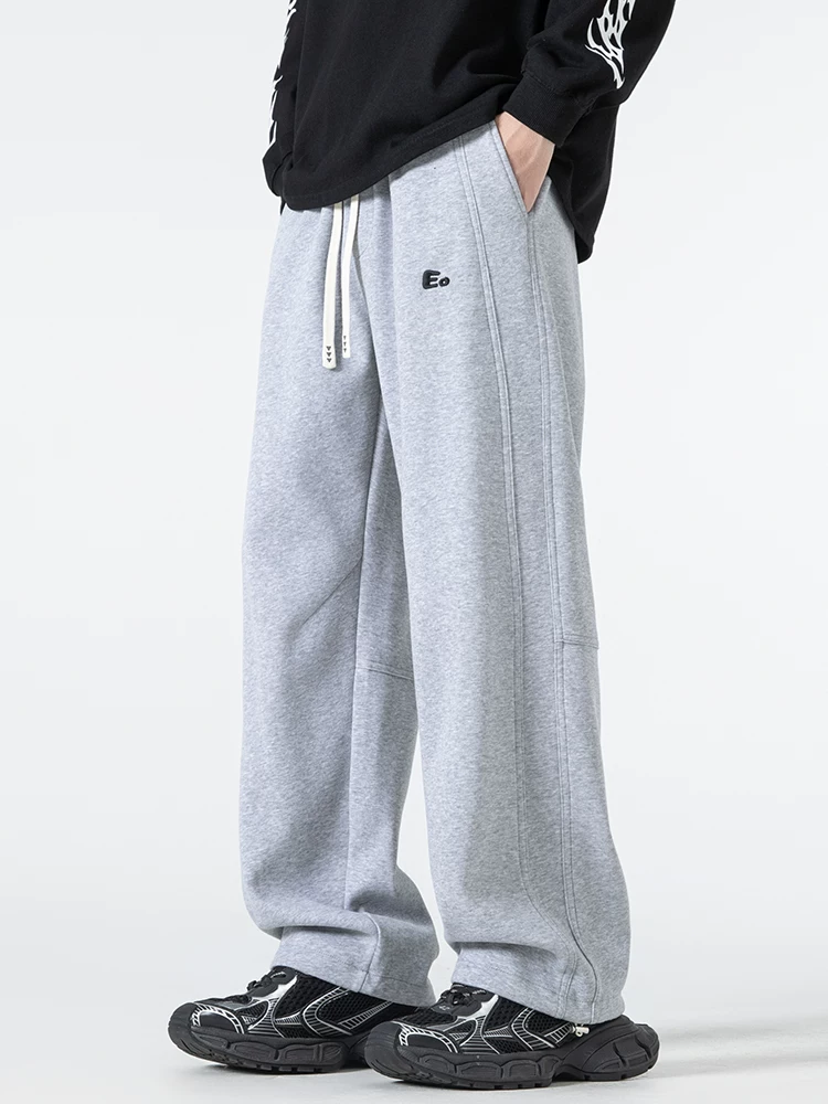 Quần dài ống suông màu đen kiểu Mỹ của Jeanswest dành cho nam, mùa xuân thu, thương hiệu thời trang cao cấp, quần dài dáng rộng.