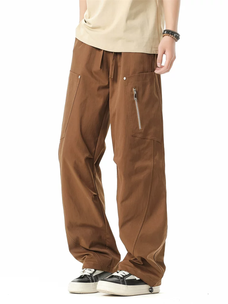 Quần jean ống đứng đa năng nhiều túi của Jeanswest dành cho nam, mùa xuân, dáng rộng, đa năng, quần thường ngày có độ rủ mềm mại.