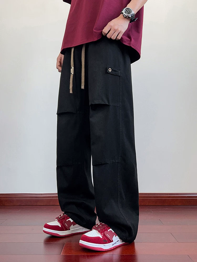 Quần jean xếp ly phong cách retro đường phố Mỹ của Jeanswest dành cho nam, quần thường ngày mỏng, rộng rãi, thoáng khí mùa hè.