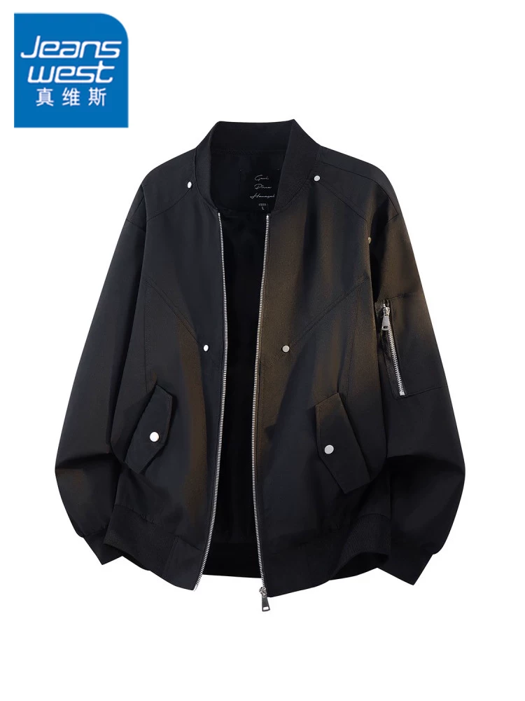 Áo khoác nam kiểu Mỹ cổ bóng chày của Jeanswest, mẫu mới xuân thu 2026, thương hiệu thời thượng cao cấp, dáng rộng.