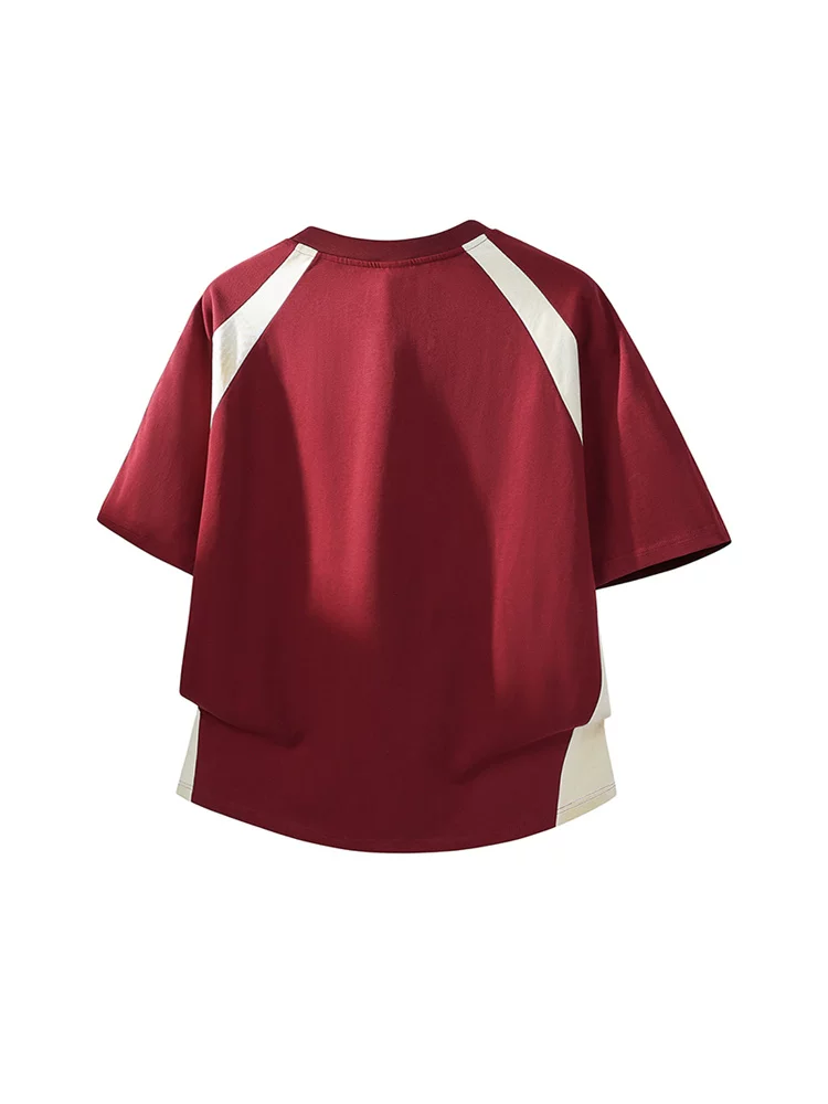 Áo thun nam Jeanswest sọc phối màu, 100% cotton nguyên chất, dáng rộng mùa hè, cảm giác cao cấp, thoáng khí, tay ngắn.