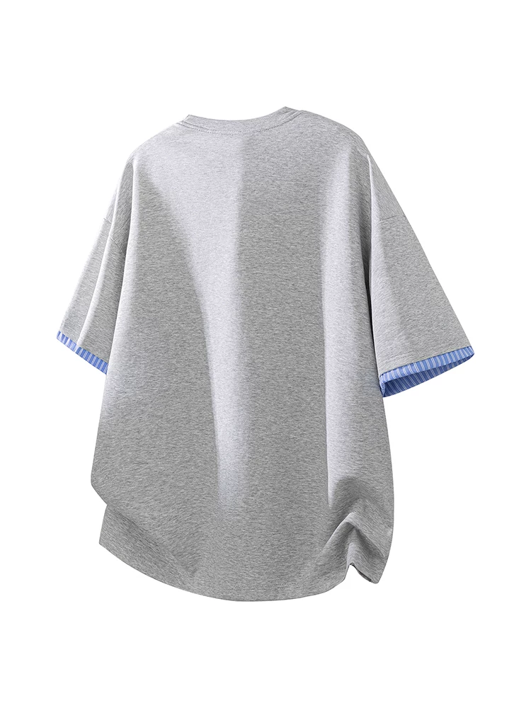 Áo thun dáng rộng cổ tròn thông thường của Jeanswest dành cho nam, mùa xuân hè, thương hiệu thời thượng cao cấp, phong cách, thoáng khí, tay ngắn đa năng.