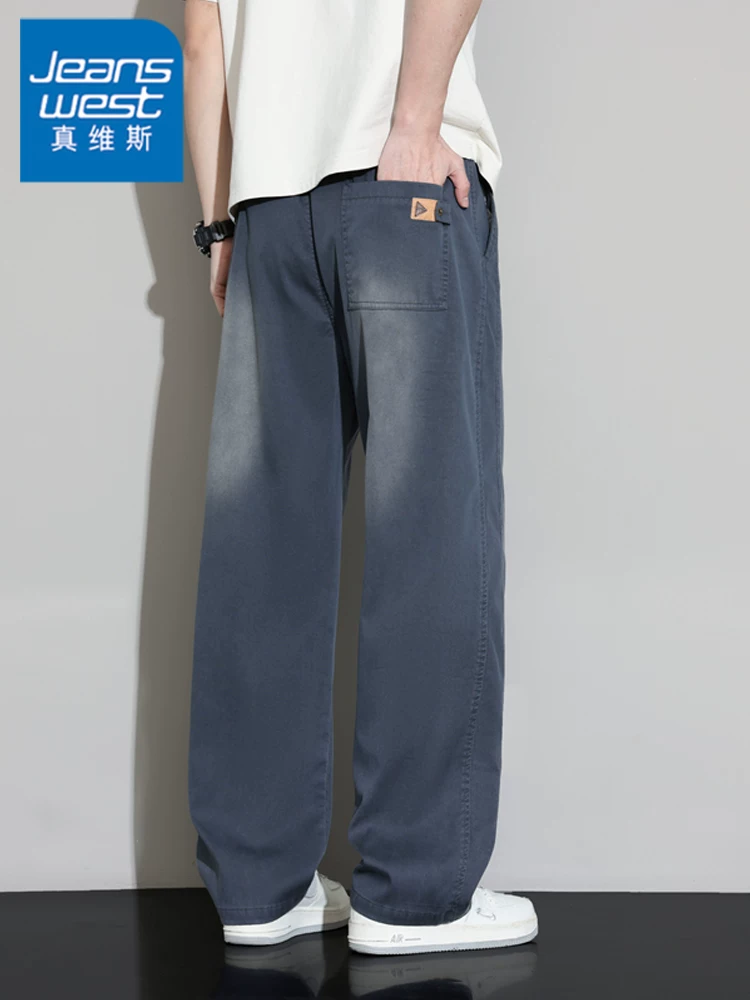 Quần dài ống đứng phong cách retro Mỹ của Jeanswest dành cho nam, quần dài dáng rộng thời trang mùa xuân thu, thương hiệu cao cấp.