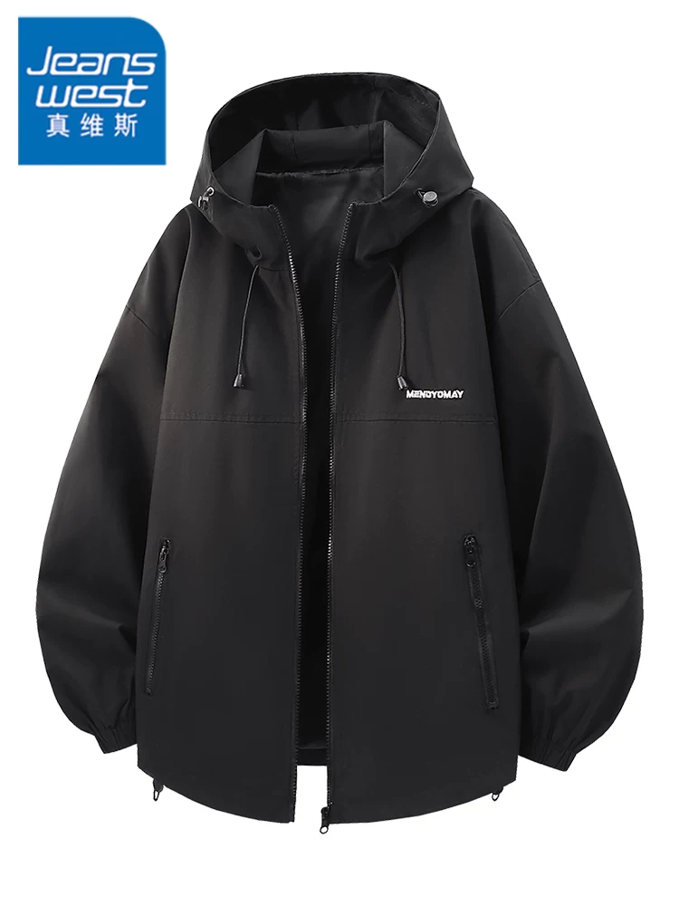 Áo khoác có mũ trùm đầu phong cách Mỹ của Jeanswest dành cho nam, mùa xuân thu 2026, thương hiệu thời trang mới, kiểu dáng rộng rãi, đa năng.