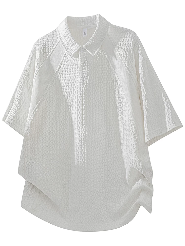 Áo thun polo dệt jacquard màu trơn phong cách Mỹ của Jeanswest dành cho nam, thương hiệu thời trang cao cấp mùa hè, tay ngắn rộng rãi.