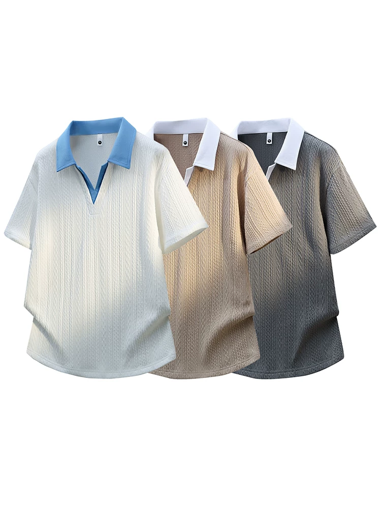Áo thun nam Jeanswest kiểu Mỹ, giả hai lớp, chất liệu có vân, tay ngắn, dáng rộng, thời trang cao cấp mùa hè.