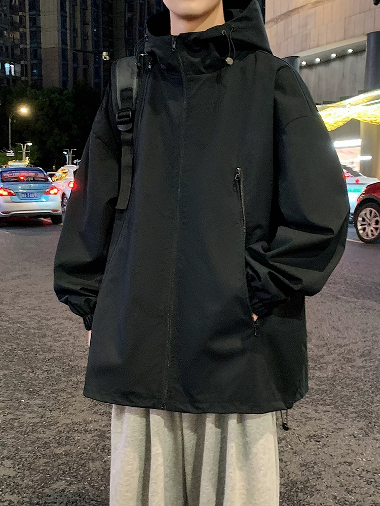 Áo khoác Jeanswest Gradient dành cho nam, mùa xuân thu, thương hiệu thời thượng, cảm giác cao cấp, dáng rộng, áo khoác có mũ, áo khoác ngoài nam.