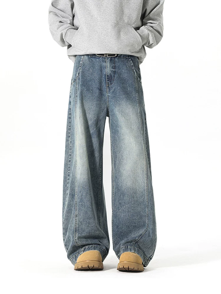 Quần jean ống loe dáng thẳng thông thường của Jeanswest dành cho nam, mùa xuân thu, dáng rộng, thương hiệu thời trang sành điệu, quần ống rộng cao cấp.