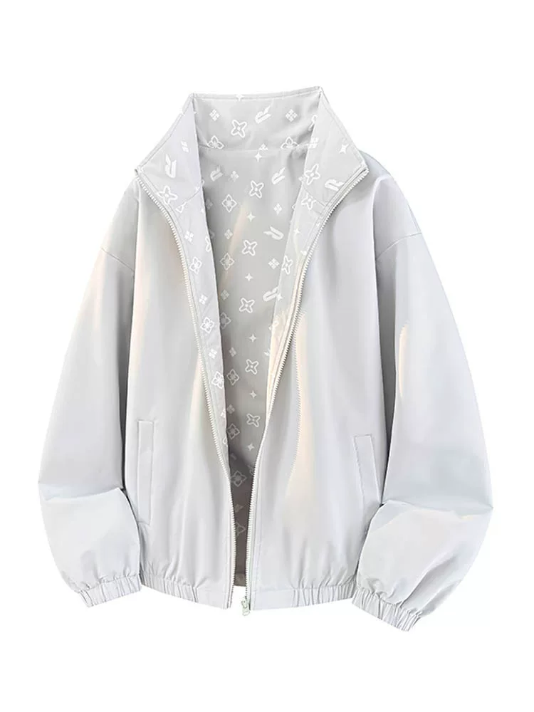 Áo khoác cổ đứng cao cấp có thể đảo ngược của Jeanswest dành cho nam, phong cách Mỹ mùa xuân thu, thương hiệu thời thượng, áo khoác ngoài đa năng, thoải mái, phong cách Mỹ.