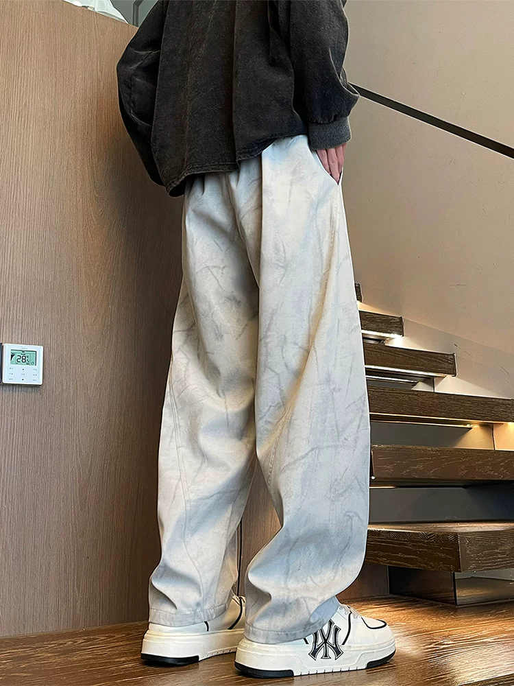 Quần âu nam họa tiết đá cẩm thạch của Jeanswest, mùa xuân, thương hiệu thời trang phong cách Mỹ, quần ống đứng dáng rộng, chất liệu dày dặn, kiểu dáng xước.