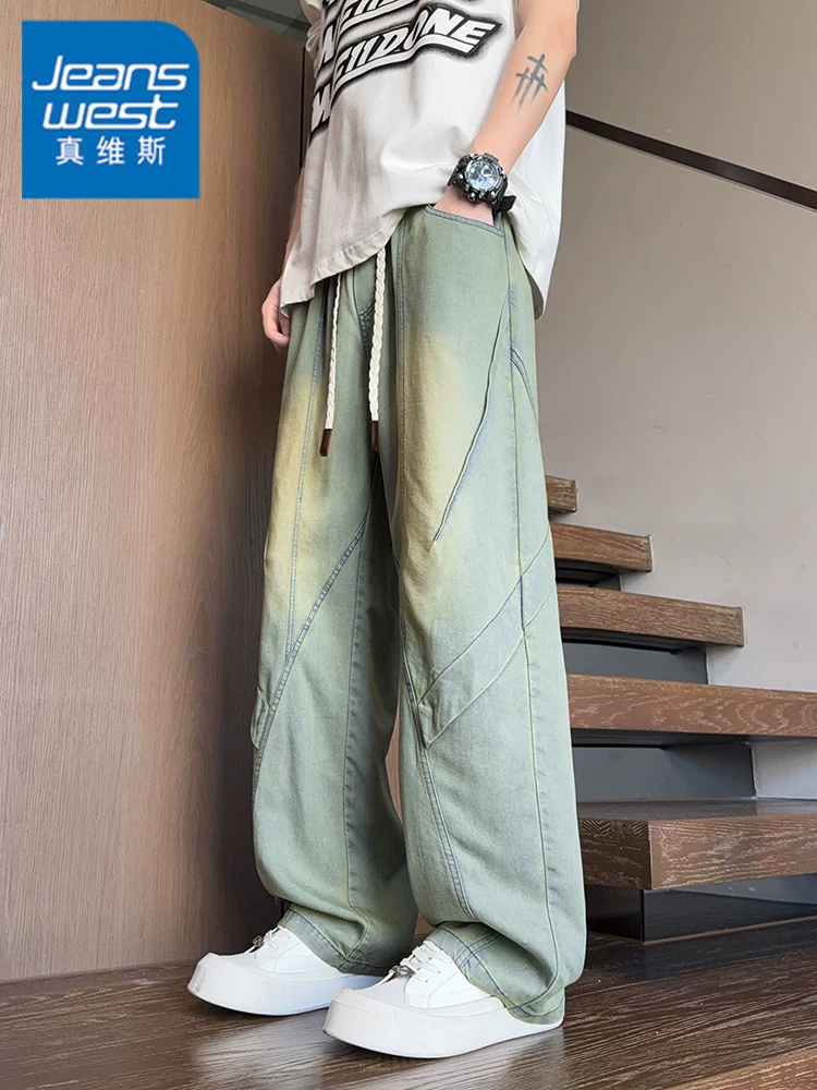Quần jeans ống đứng phong cách retro Mỹ của Jeanswest dành cho nam, mùa xuân thu, quần dài dáng rộng thoải mái, thời trang cao cấp, thương hiệu thời thượng.