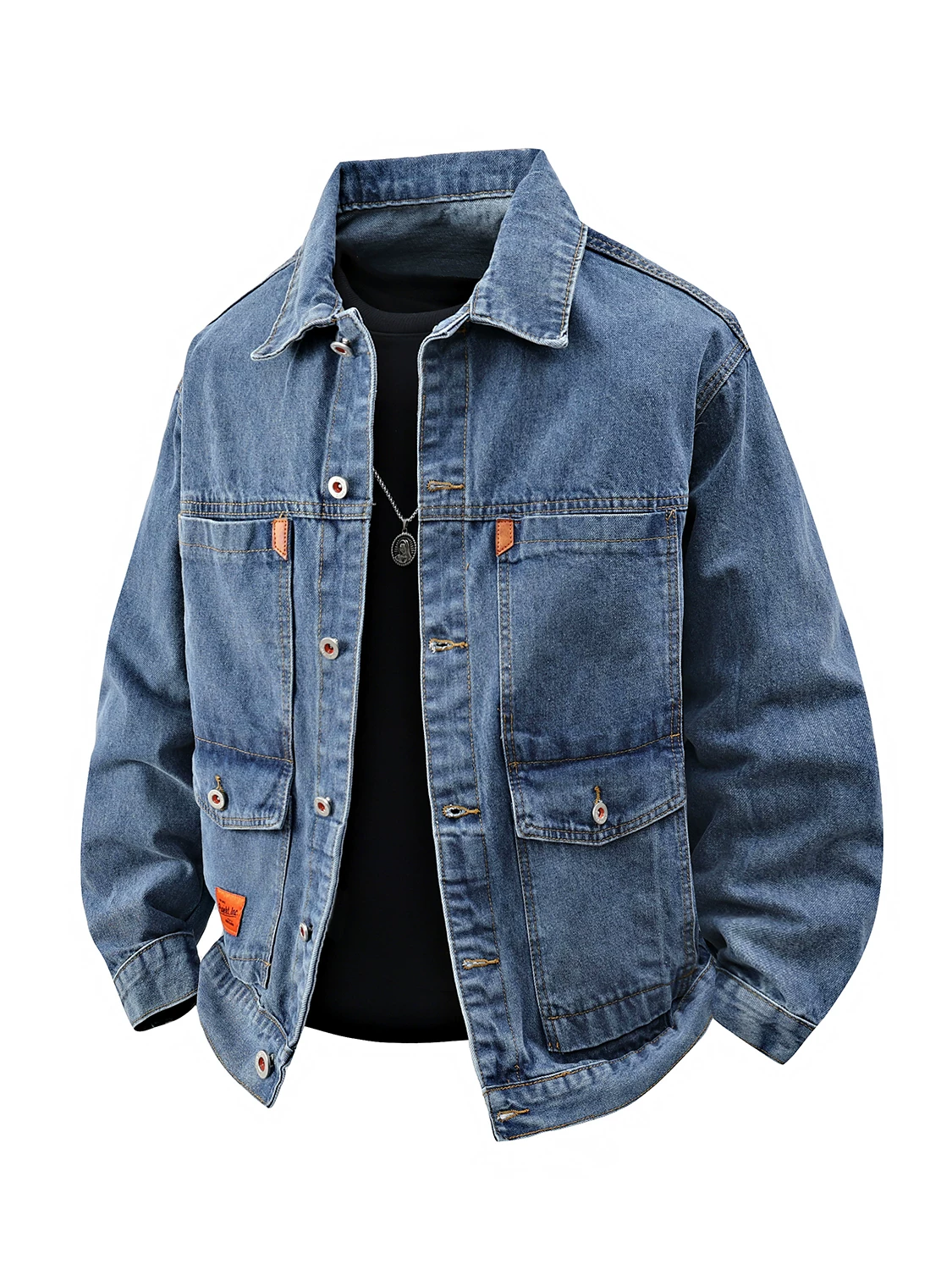 Áo khoác denim mới mùa xuân của Jeanswest dành cho nam, thương hiệu thời trang sành điệu, phong cách rộng rãi hợp thời trang, áo khoác thường ngày cổ điển mùa xuân thu.