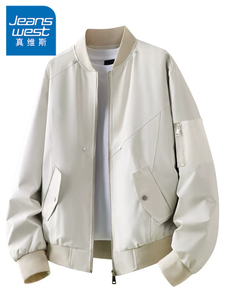 Áo khoác cổ bóng chày Jeanswest 2026 mới dành cho nam, phong cách Mỹ thời thượng mùa xuân thu, kiểu dáng rộng rãi, thoải mái, cá tính.