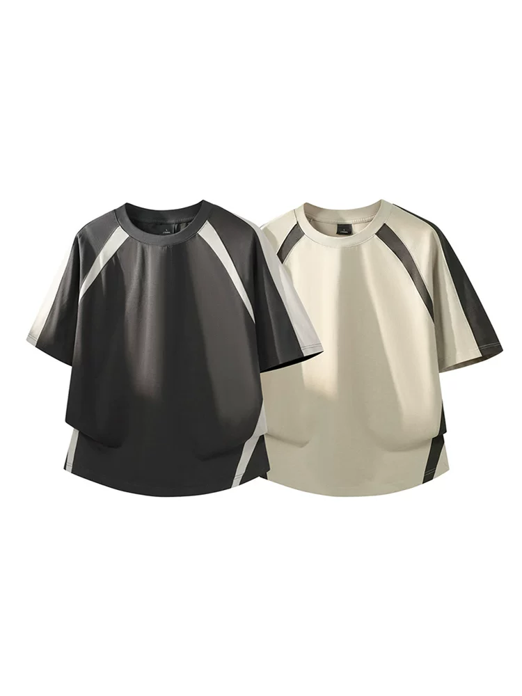 Áo thun cổ tròn 100% cotton nguyên chất kiểu Mỹ của Jeanswest dành cho nam, dáng rộng mùa hè, cảm giác cao cấp, tay ngắn thoáng khí.