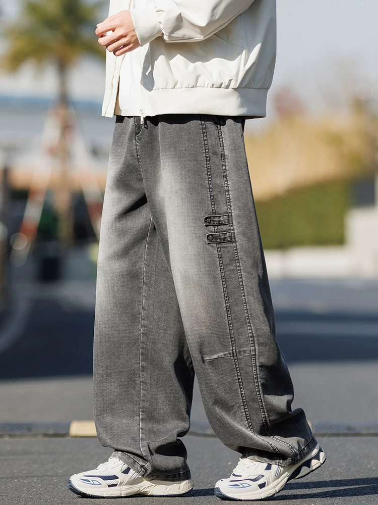 Quần jeans ống đứng chất liệu lụa băng lyocell của Jeanswest dành cho nam, kiểu dáng rộng rãi thoải mái mùa hè, cảm giác cao cấp, quần dài.