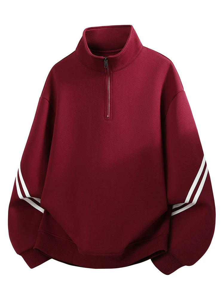Áo sweatshirt nam cổ đứng nửa khóa kéo kiểu Mỹ mới của Jeanswest 2026, áo thời trang cao cấp mùa xuân thu.