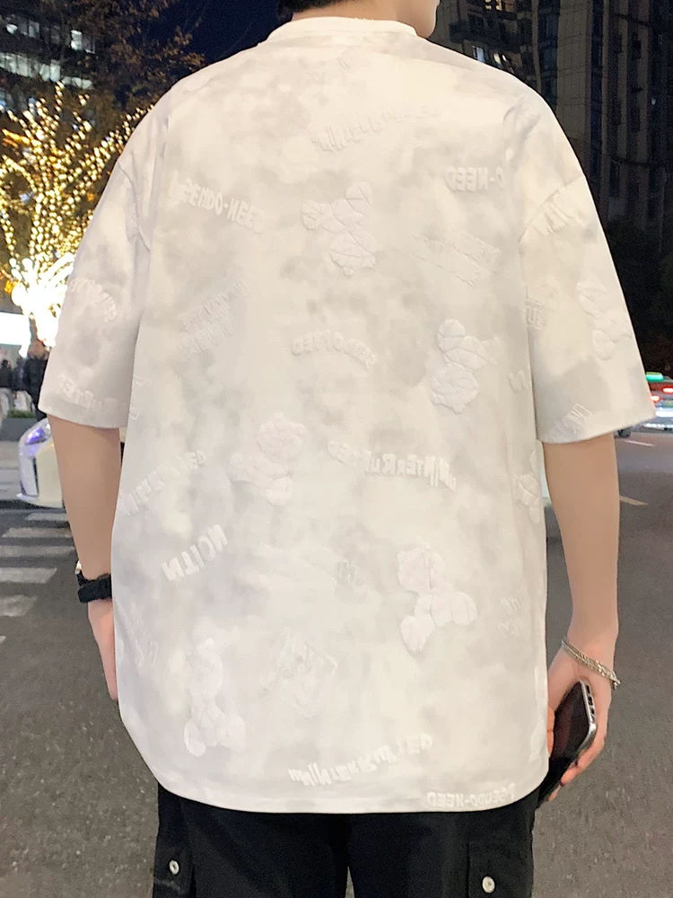 Jeanswest Bear In Chữ Cổ Tròn Tay Ngắn Nam Mùa Hè Phong Cách Mỹ Áo Phông Đa Năng Hợp Thời Trang.