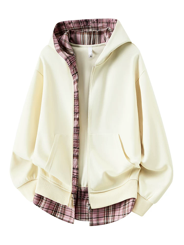 Áo khoác cardigan có mũ kiểu Mỹ của Jeanswest dành cho nam, áo ấm dày lót lông cừu mùa thu đông.