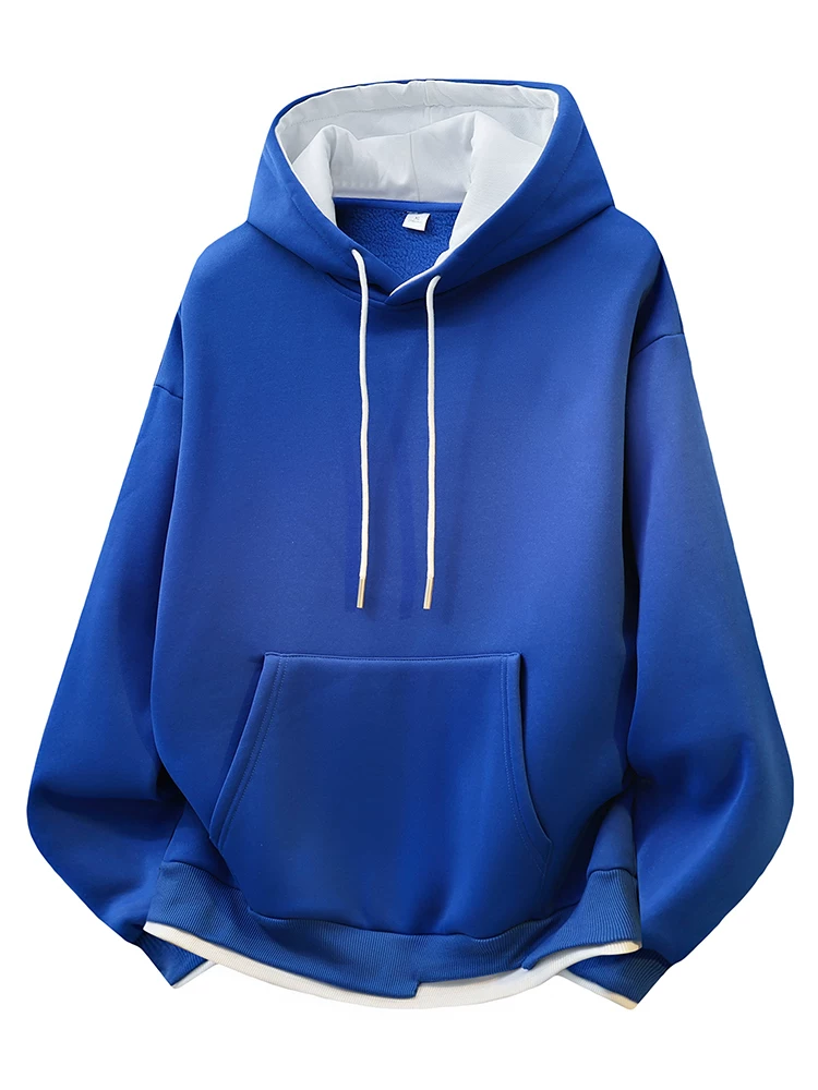 Áo hoodie giả hai lớp phong cách Mỹ cao cấp của Jeanswest dành cho nam, mẫu mới xuân thu 2026, áo khoác ngoài cao cấp.