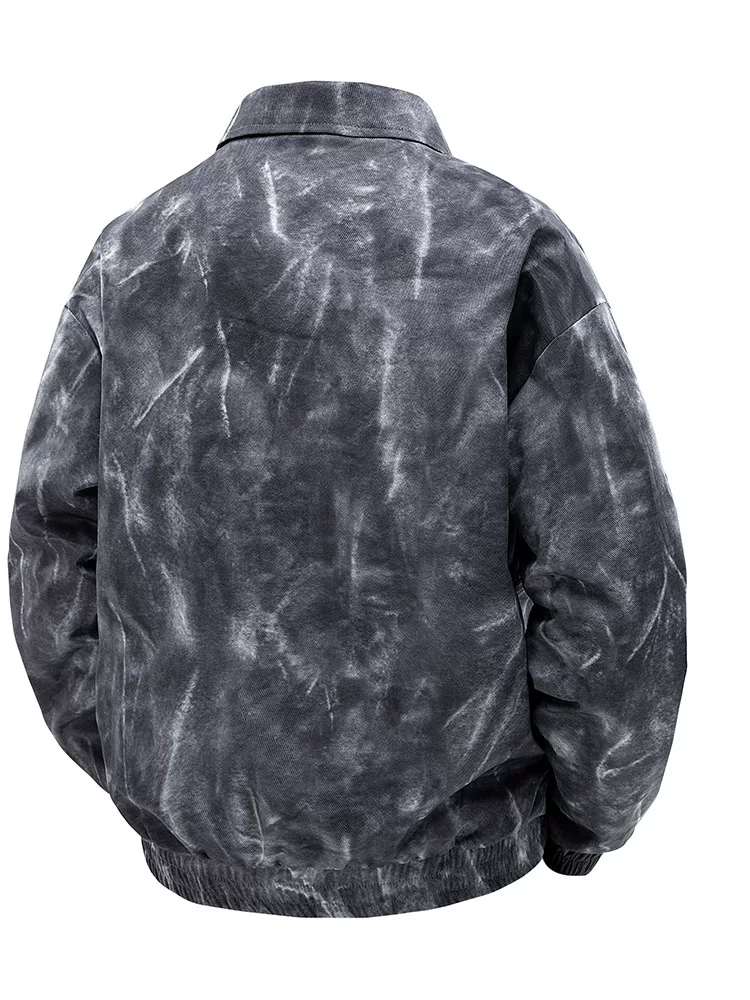 Áo khoác tie-dye cỡ lớn thời trang thường ngày của Jeanswest dành cho nam, áo khoác công sở thời thượng cổ bẻ mùa xuân.