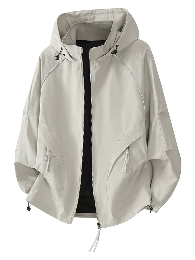 Áo khoác cardigan có mũ trùm đầu kiểu Mỹ của Jeanswest dành cho nam, mùa xuân và mùa thu, dáng rộng, áo khoác màu đen thông thường của thương hiệu hợp thời trang đa năng.