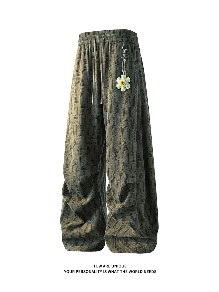 Quần âu kẻ caro nhỏ Jeanswest dành cho nam, kiểu dáng mới thu đông, lót lông cừu, dáng rộng, ấm áp, quần dài đa năng.