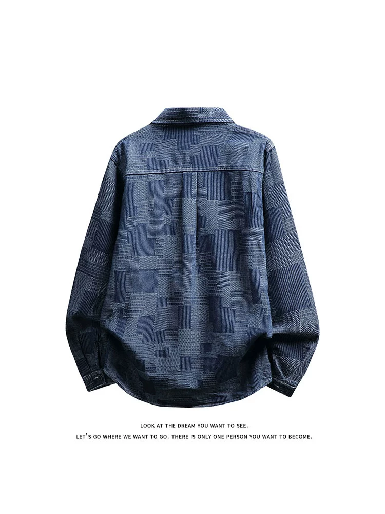 Áo khoác denim cổ đứng in chữ phong cách Mỹ của Jeanswest dành cho nam, áo khoác cao cấp thương hiệu thời trang retro giản dị mùa xuân thu.