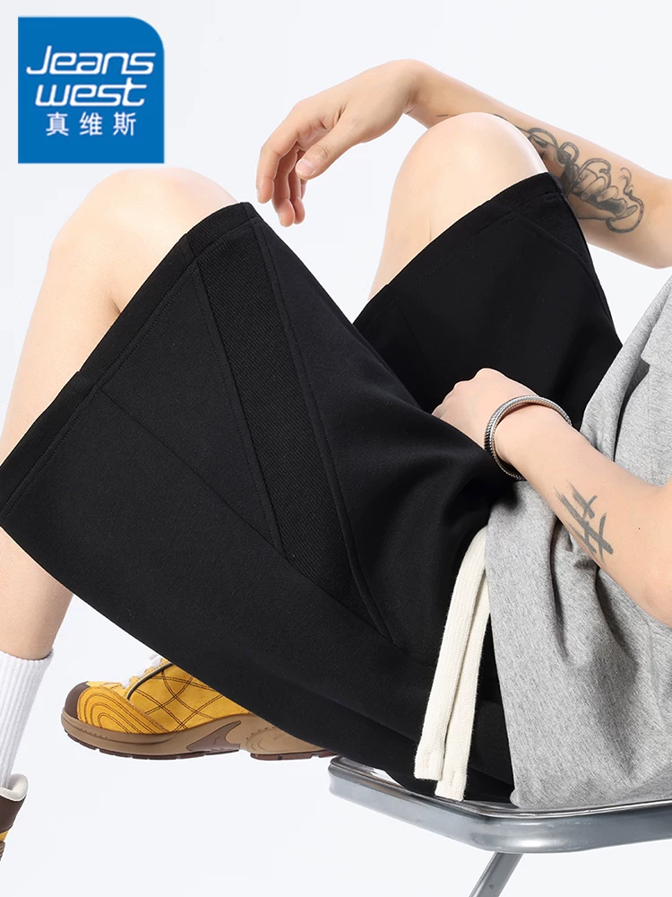 Quần short 5 điểm có dây rút ống thẳng rộng rãi của Jeanswest dành cho nam, thể thao thông thường mùa hè, thân thiện với làn da, thoáng khí, quần short mỏng.