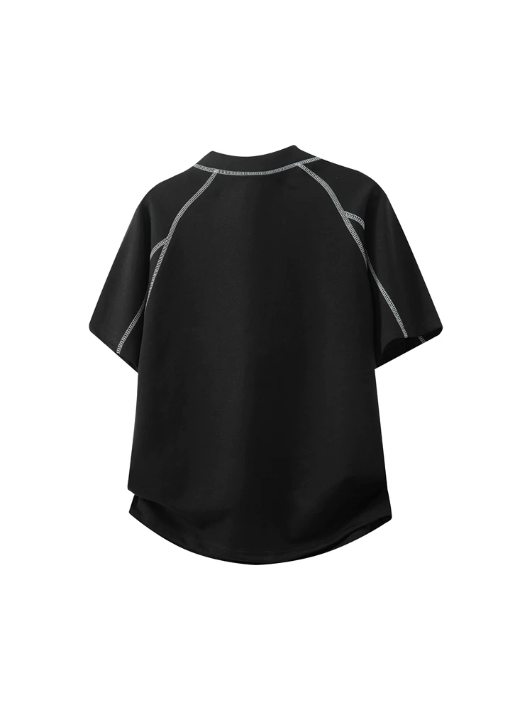 Áo thun nam cổ tròn nửa khóa kéo phong cách Mỹ của Jeanswest, tay ngắn thoáng khí, thời trang cao cấp mùa hè.