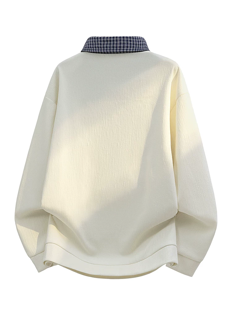 Áo sweatshirt nam Jeanswest giả hai lớp, cổ trụ, nửa khóa kéo, chất dày dặn, kiểu mới xuân thu 2026, dáng rộng tay dài.