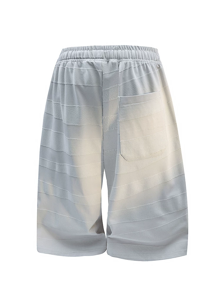 Quần short dây rút kẻ sọc phối màu phong cách Mỹ của Jeanswest dành cho nam, quần short năm điểm rộng rãi, thoáng khí, cao cấp mùa hè.