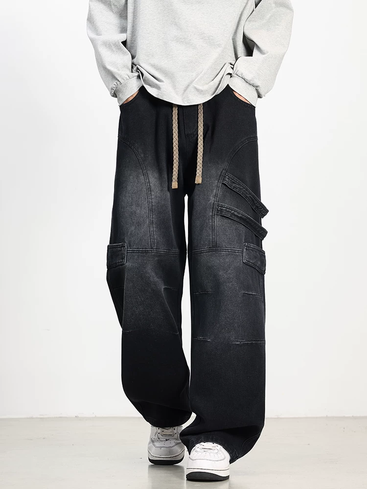 Quần jeans ống rộng phong cách retro Mỹ của Jeanswest dành cho nam, quần dài xu hướng mùa xuân thu, kiểu dáng rộng rãi thoải mái.